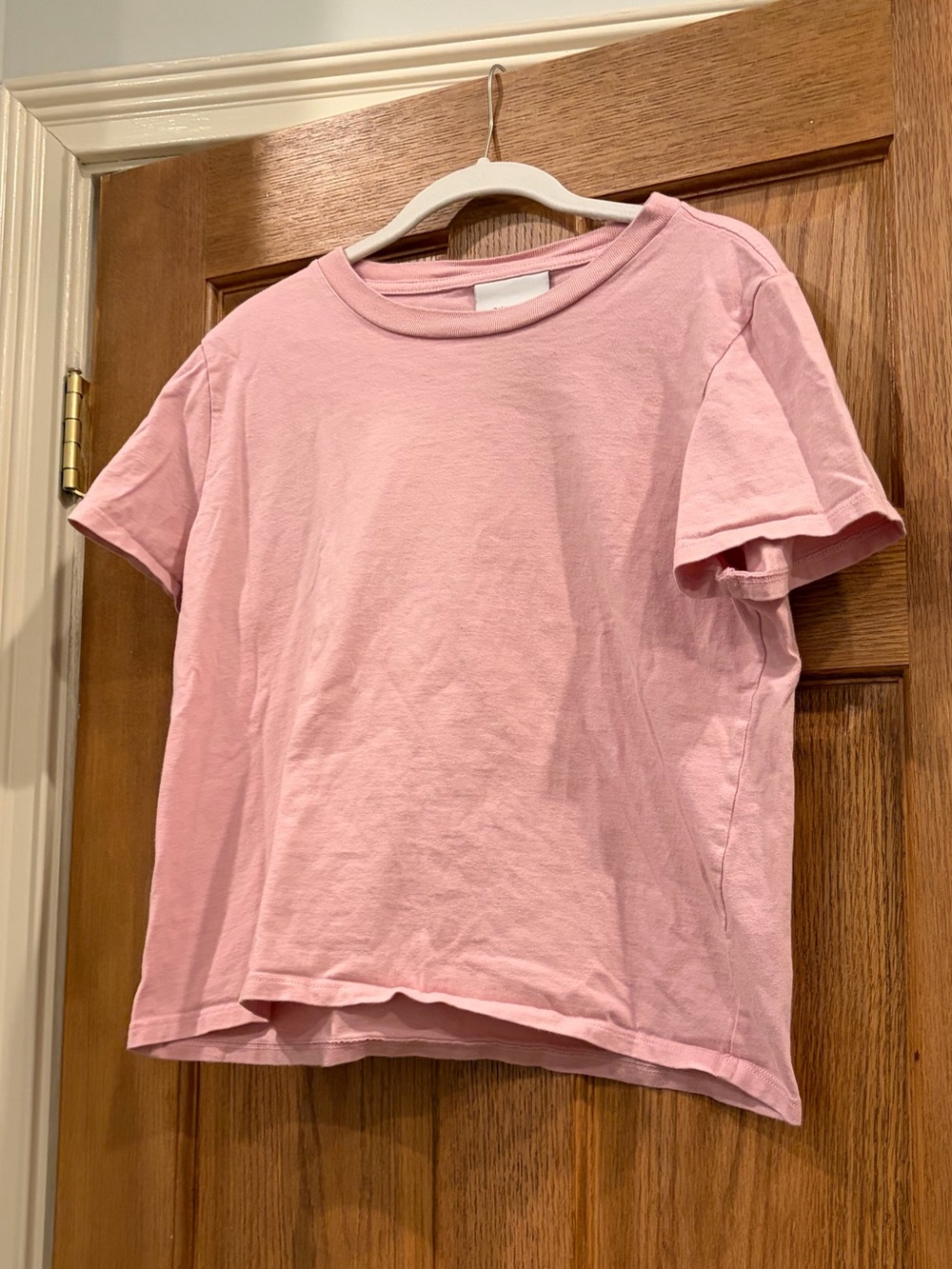 reformation pink crewneck tee